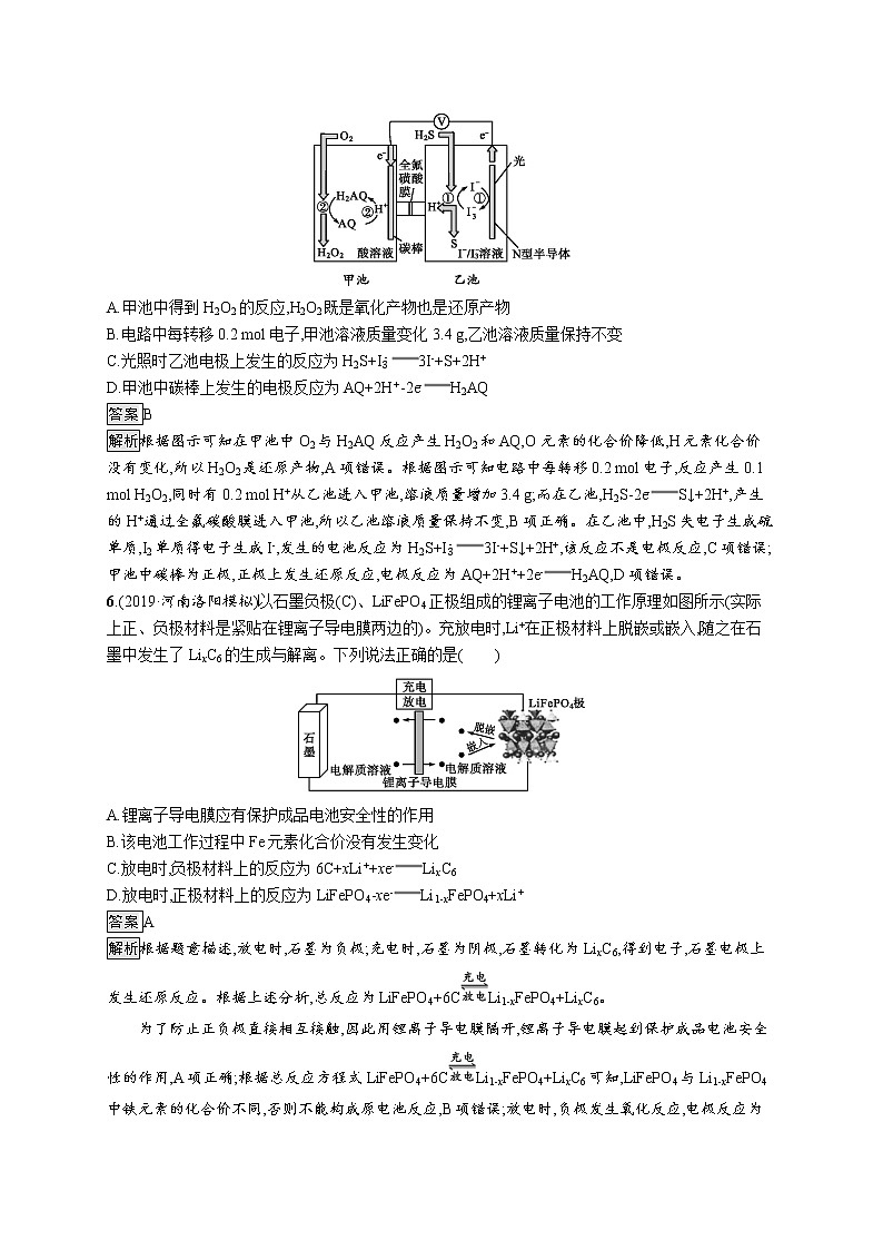 2020届高考化学二轮复习电化学基础作业 练习03