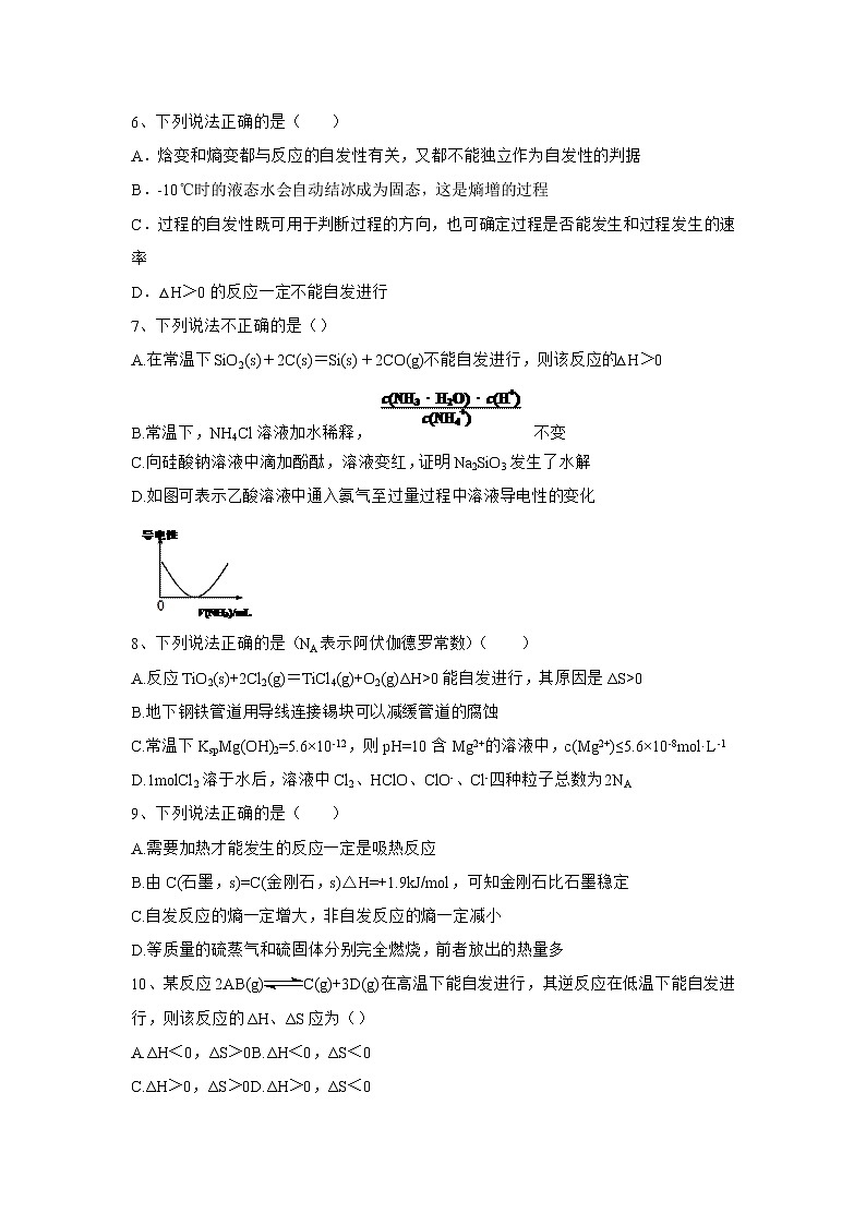 2020届高考化学二轮复习化学反应进行的方向作业 练习02