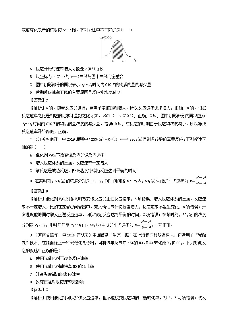 2020届高考化学二轮复习化学反应速率作业 (2) 练习03