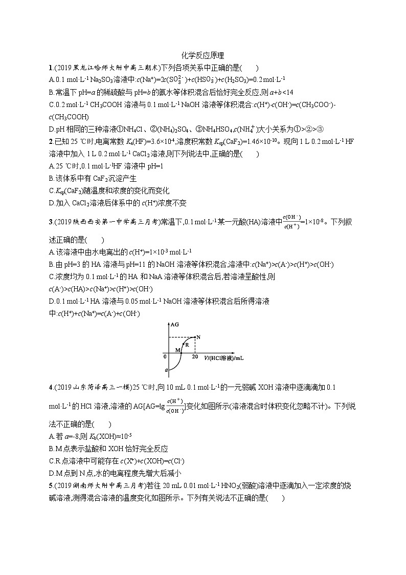 2020届高考化学二轮复习化学反应原理作业 练习01