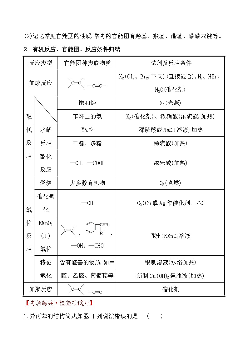 2020届高考化学二轮复习常见有机化合物学案03