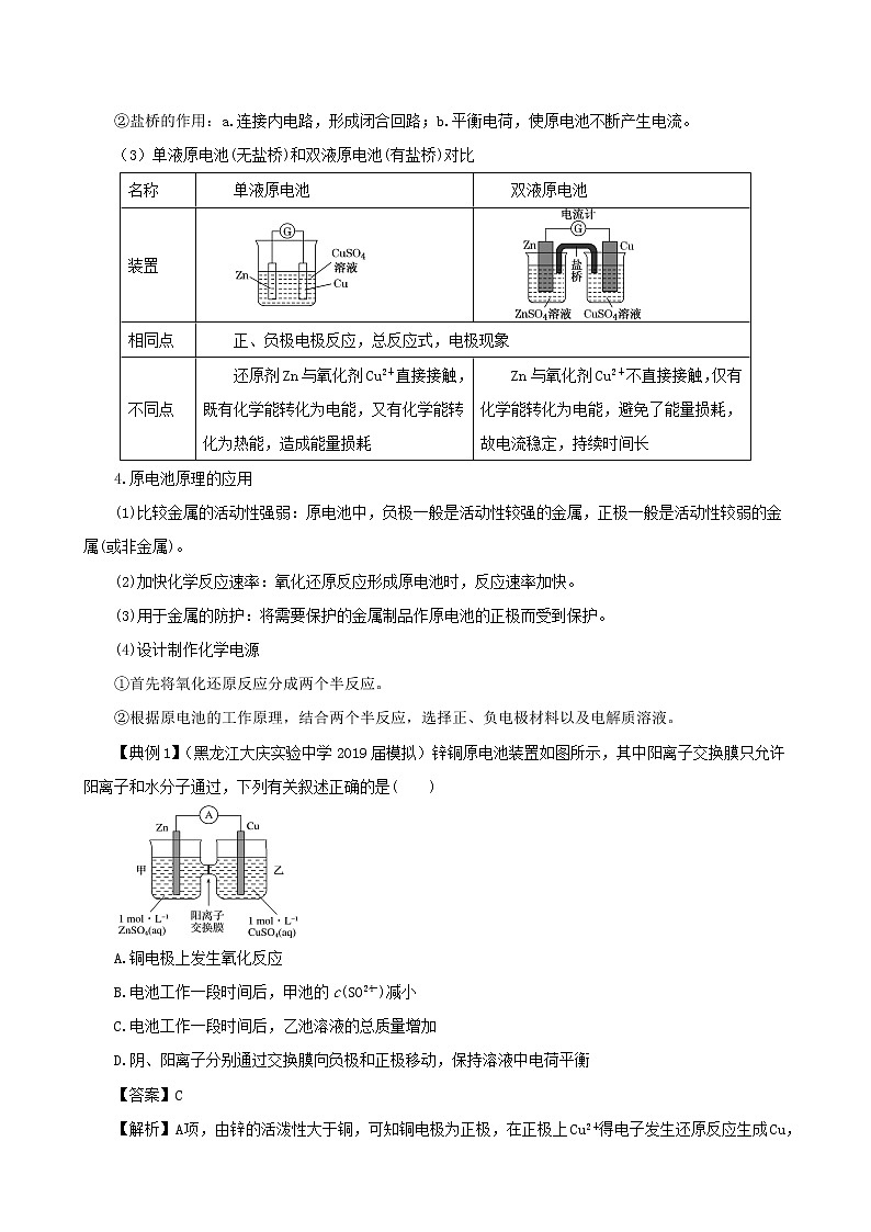 2020届高考化学二轮复习原电池化学电源学案02