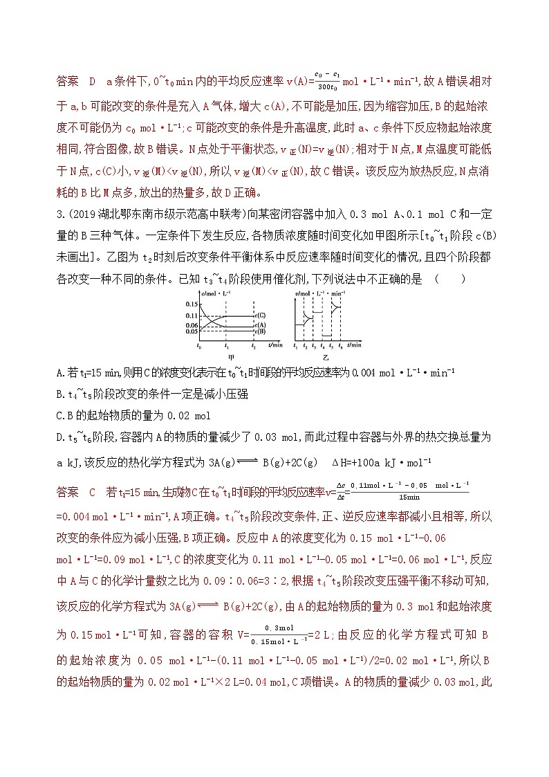 2020届二轮复习 专题七　化学反应的方向、限度和速率 作业（山东专用）02