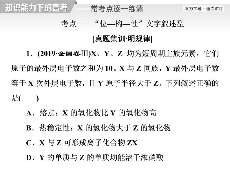 2020届二轮复习 逐题突破 第5题 元素推断与元素周期律 课件（72张）（全国通用）02