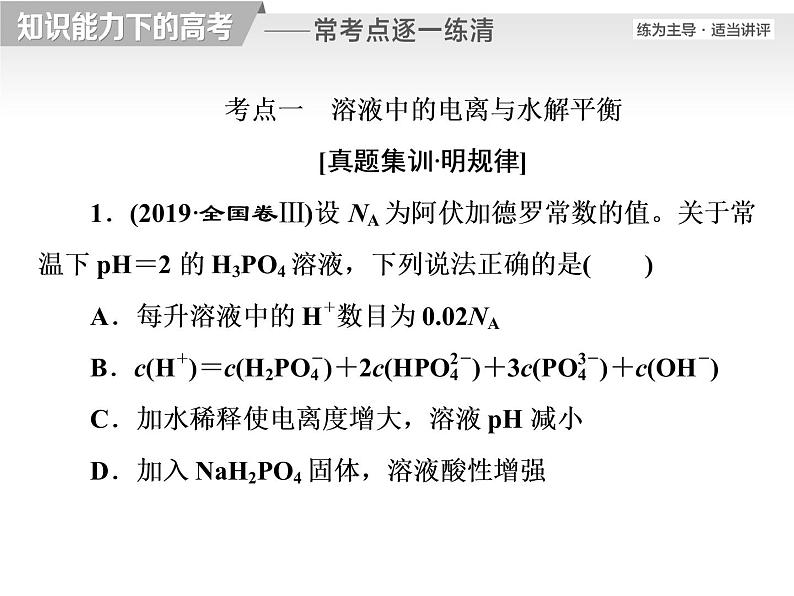 2020届二轮复习 逐题突破 第7题 溶液中的离子平衡 课件（85张）（全国通用）第2页