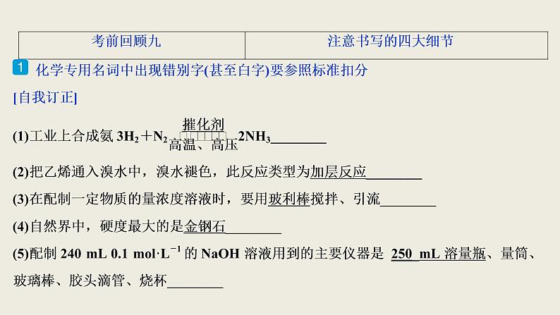 2020届二轮复习 考前回顾九 注意书写的四大细节 课件（28张）（全国通用）02