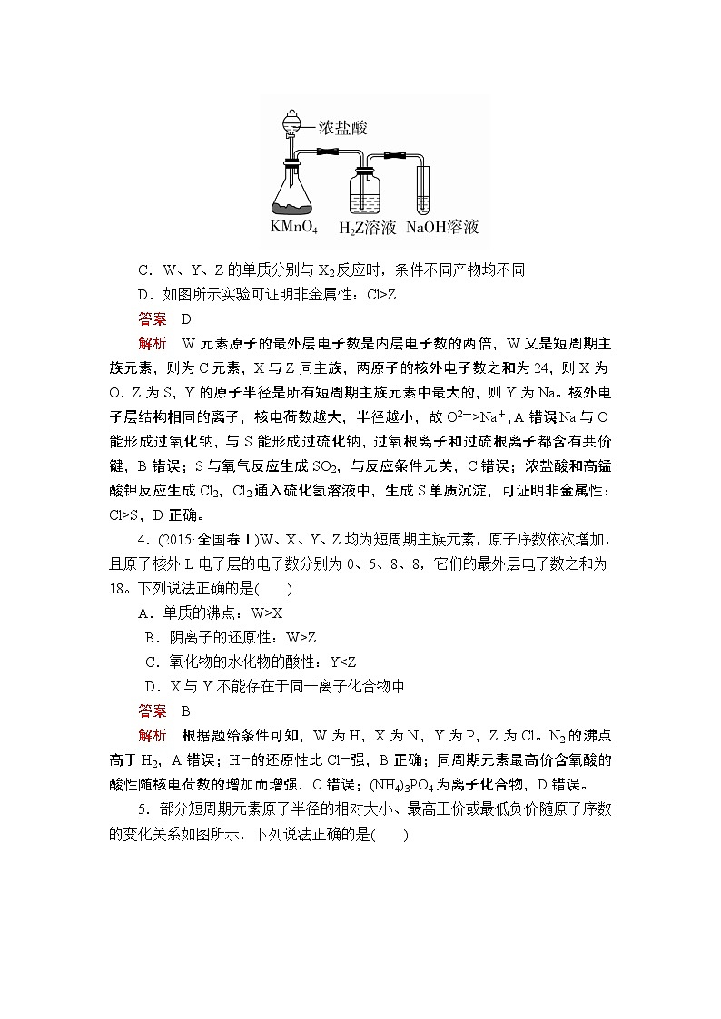 2020届二轮复习 物质结构 元素周期律 作业（全国通用） (1) 练习02
