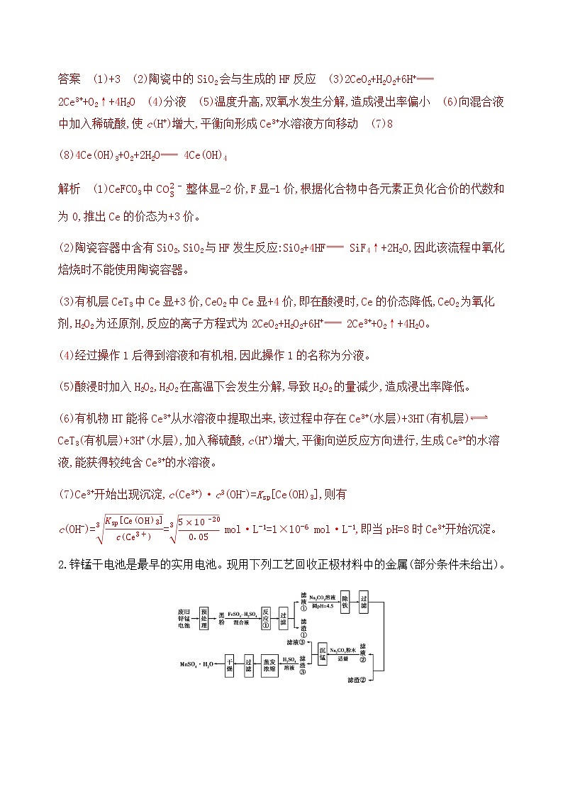 2020届二轮复习 第27题　无机化学工艺流程综合题 作业02