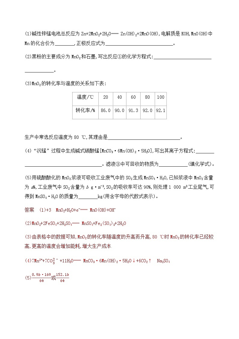 2020届二轮复习 第27题　无机化学工艺流程综合题 作业03