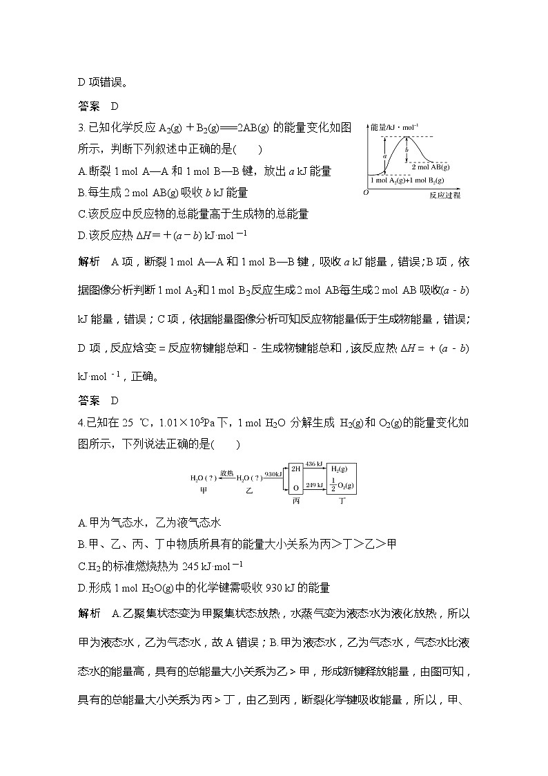 2020届二轮复习 反应热与热化学方程式 作业（浙江专用） 练习02