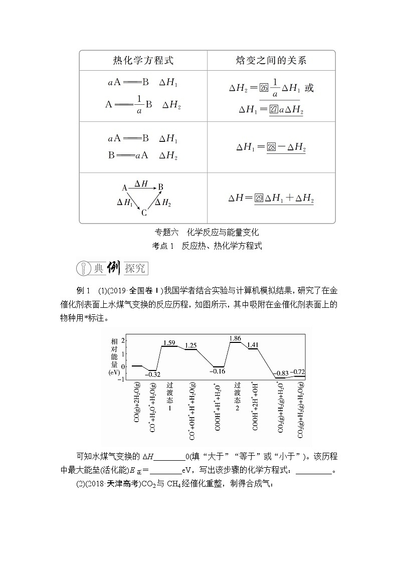 2020届二轮复习 化学反应与能量变化 学案（全国通用）03