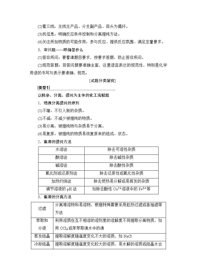 2020届二轮复习 化学工艺流程试题的突破方略 学案（全国通用）02