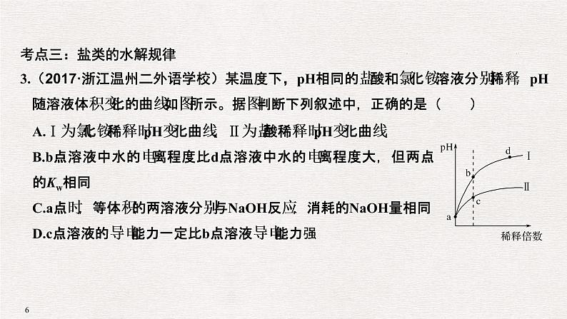 2019届高考化学二轮复习盐类水解及其应用课件（34张PPT）06