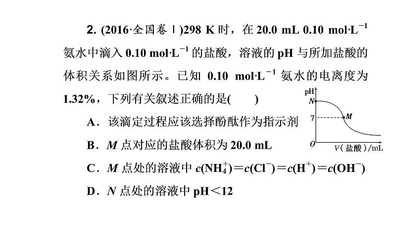 2019届高考化学二轮专题复习专题九考点一溶液的酸碱性及pH课件（24张）06