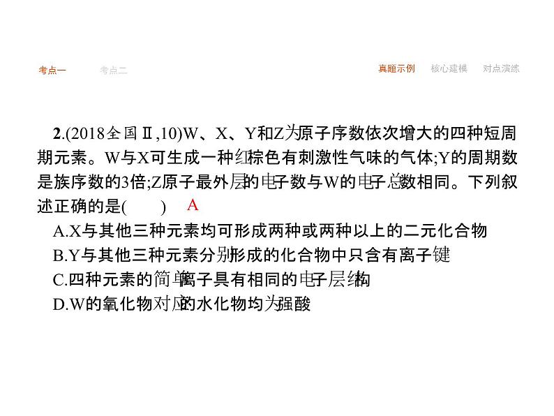 2019届二轮复习 物质结构 元素周期律 课件（35张）（广西专用）03