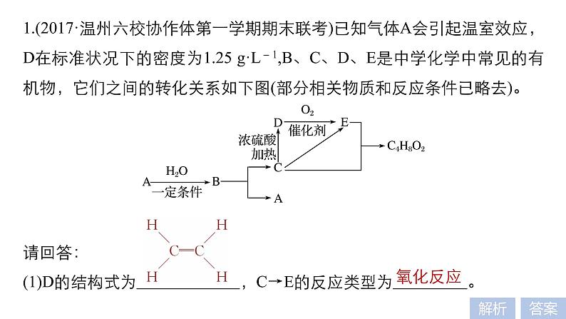 2019届二轮复习 有机物的综合应用 课件（14张）（浙江专用）02