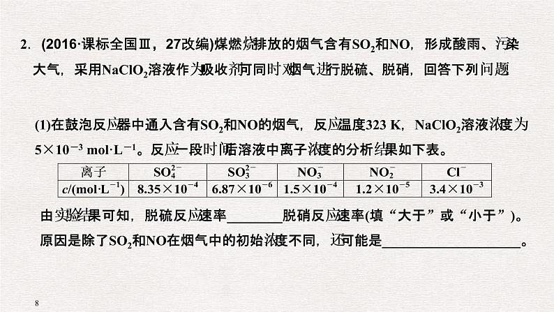 2019届二轮复习 化学Ⅱ卷中的简答题专项突破 课件（65张）（全国通用）08