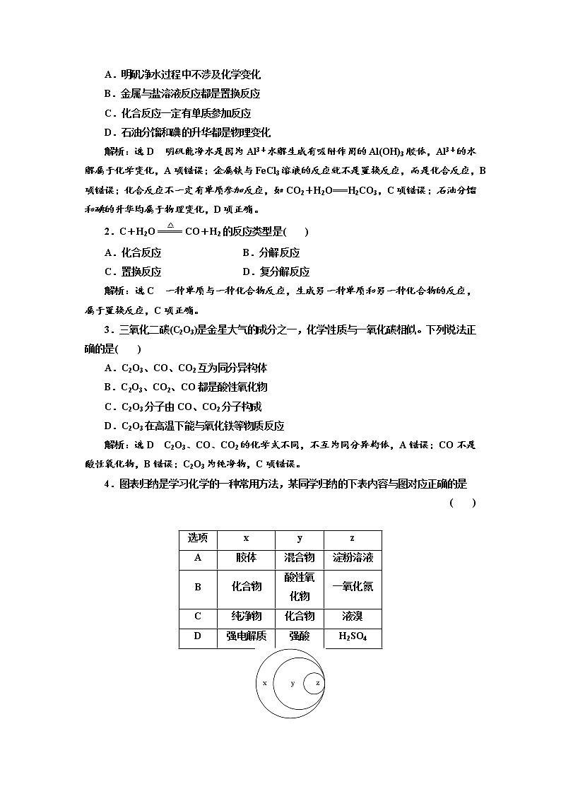 2019届高考化学一、二轮衔接专题整合(一)　物质的组成、分类、变化及化学用语作业第2页