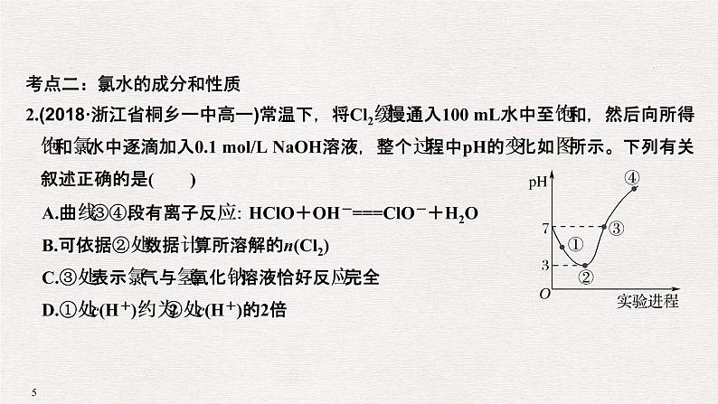 2019高考化学高分突破二轮复习专题十二氯、溴、碘及其化合物课件（35张PPT）05