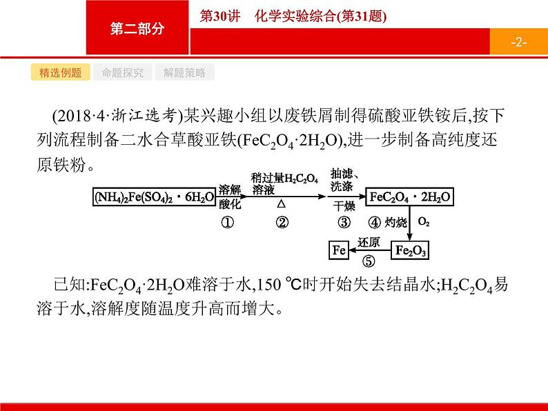 2019届二轮复习 30 化学实验综合 课件（36张）（浙江专用）02