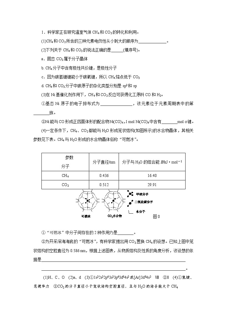 2019届高考化学二轮复习 物质结构与性质作业 练习01