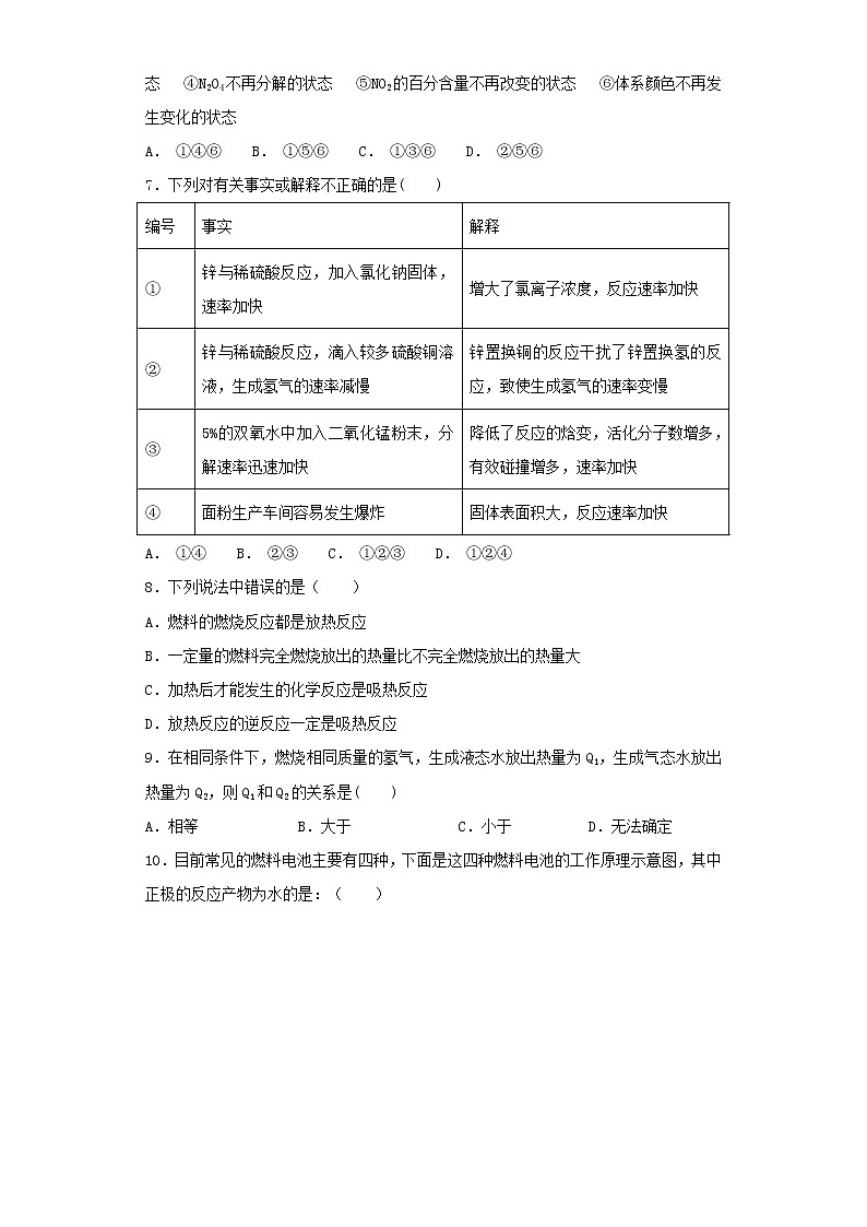 2019届高考化学二轮复习 化学反应与能量作业 练习02