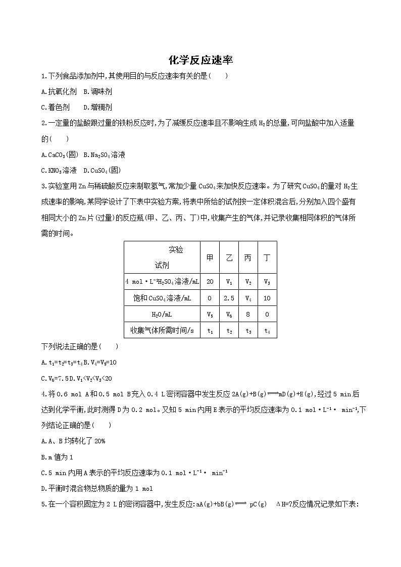 2019届二轮复习 化学反应速率 作业（全国通用） 练习01