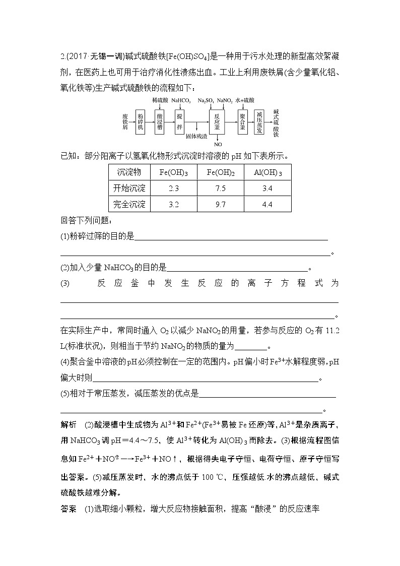 2019届二轮复习 化学工艺流程 作业（全国通用） 练习02