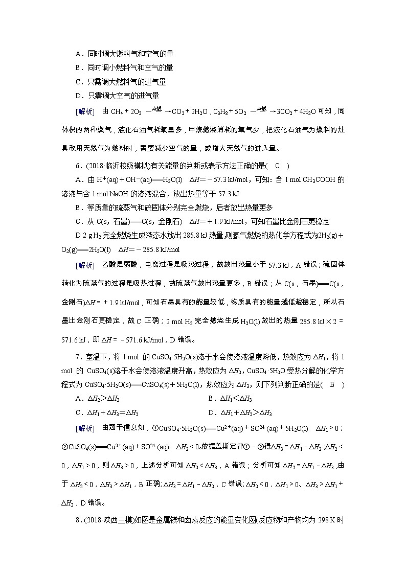 2019届二轮复习 化学能与热能 作业（全国通用） 练习03
