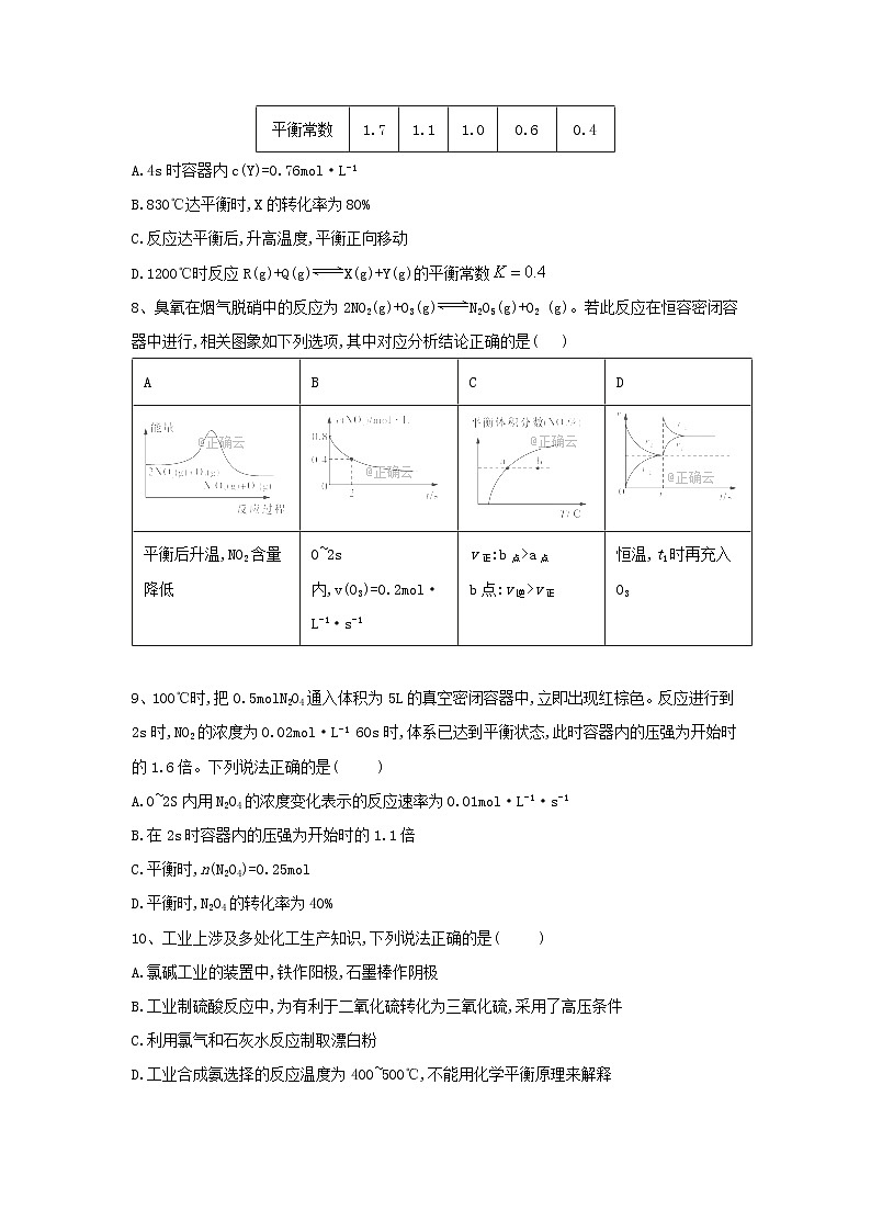 2019届二轮复习 化学平衡 作业（全国通用） (1) 练习03