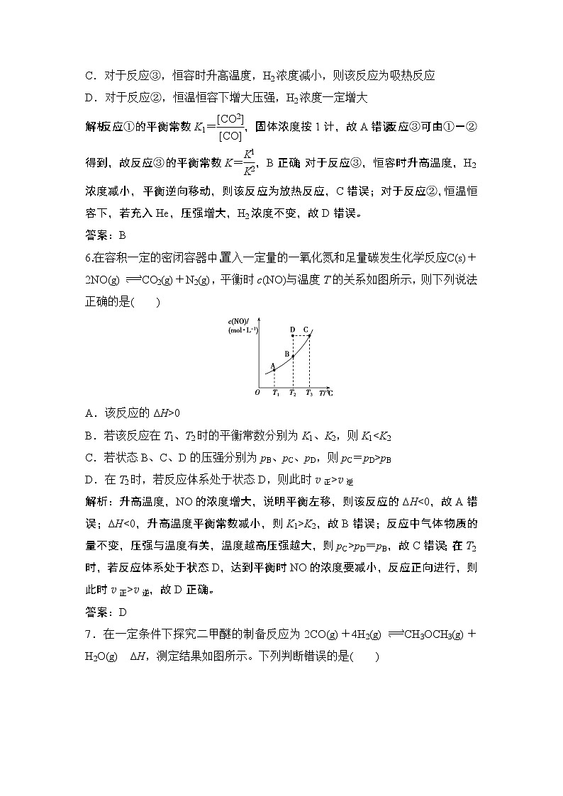 2019届二轮复习 化学平衡常数及其计算 作业（全国通用） 练习03