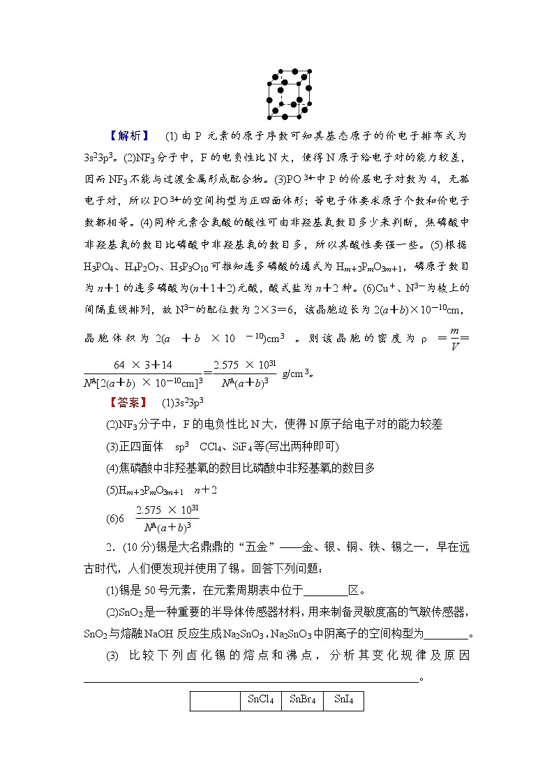 2019届二轮复习 大题分点提速练(四)　物质结构与性质 作业（全国通用）02