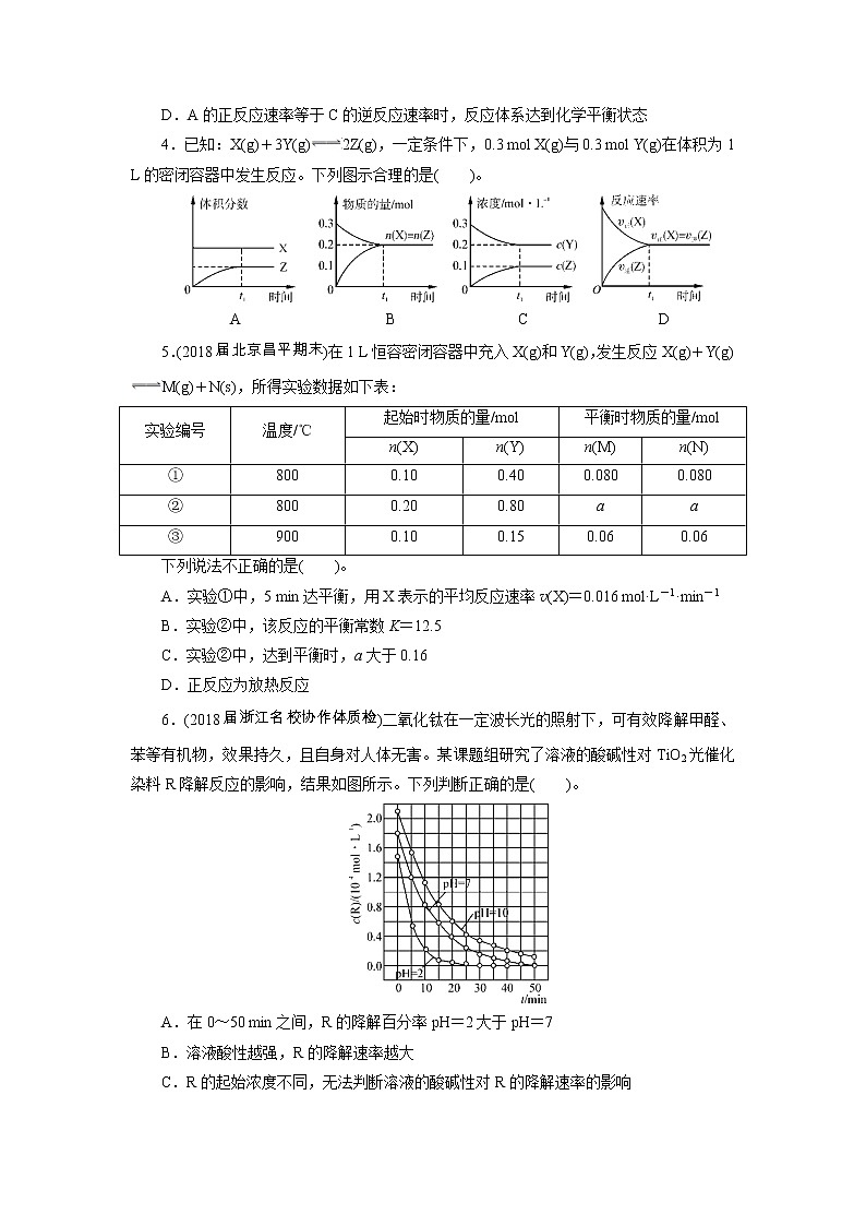 2019届二轮复习 化学反应速率 化学平衡 作业（全国通用） 练习02