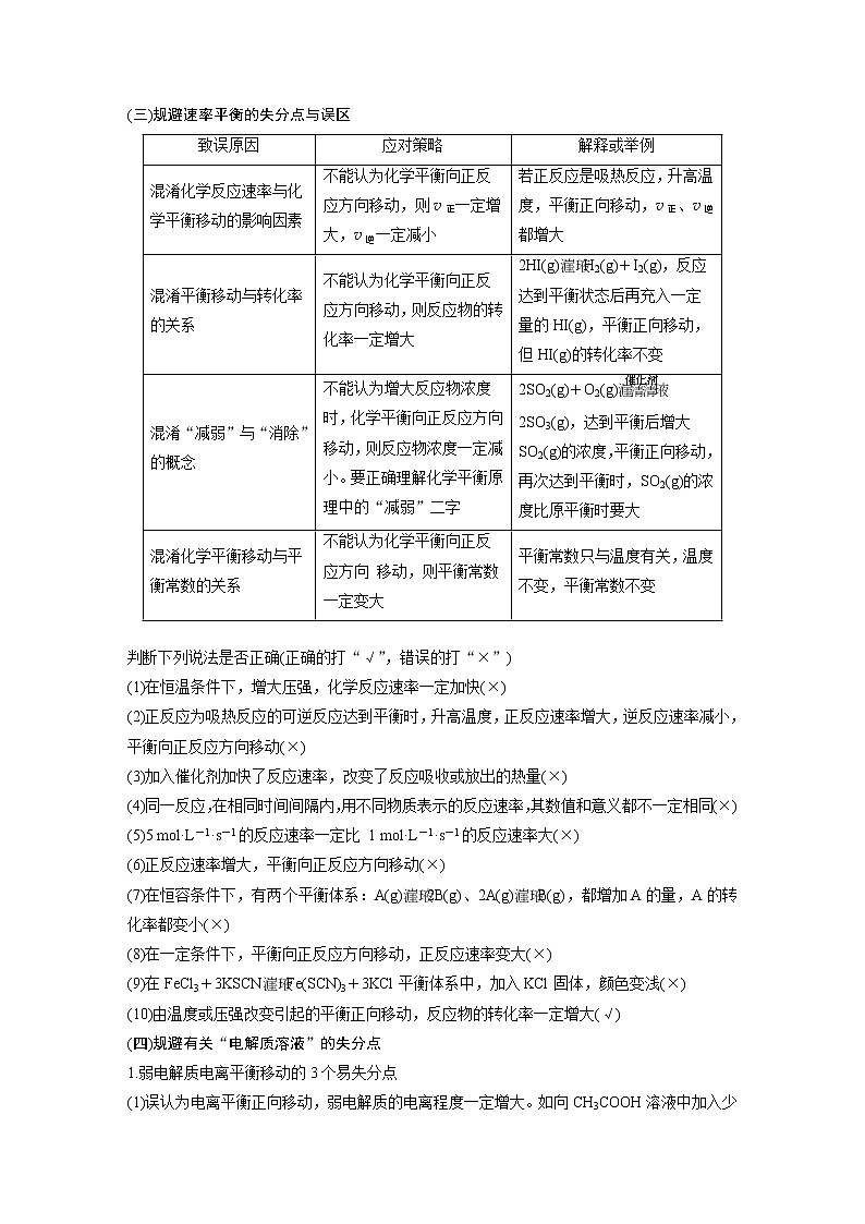 2019届高考化学二轮复习化学基本理论误区突破学案03