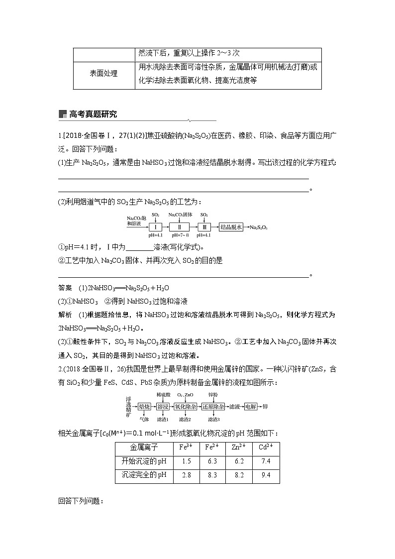 2019届高考化学二轮复习元素化合物的综合应用(二)——化学工艺流程题学案03
