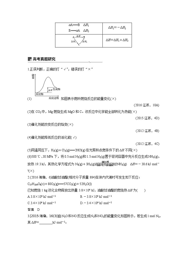 2019届高考化学二轮复习专题五化学反应与能量学案03