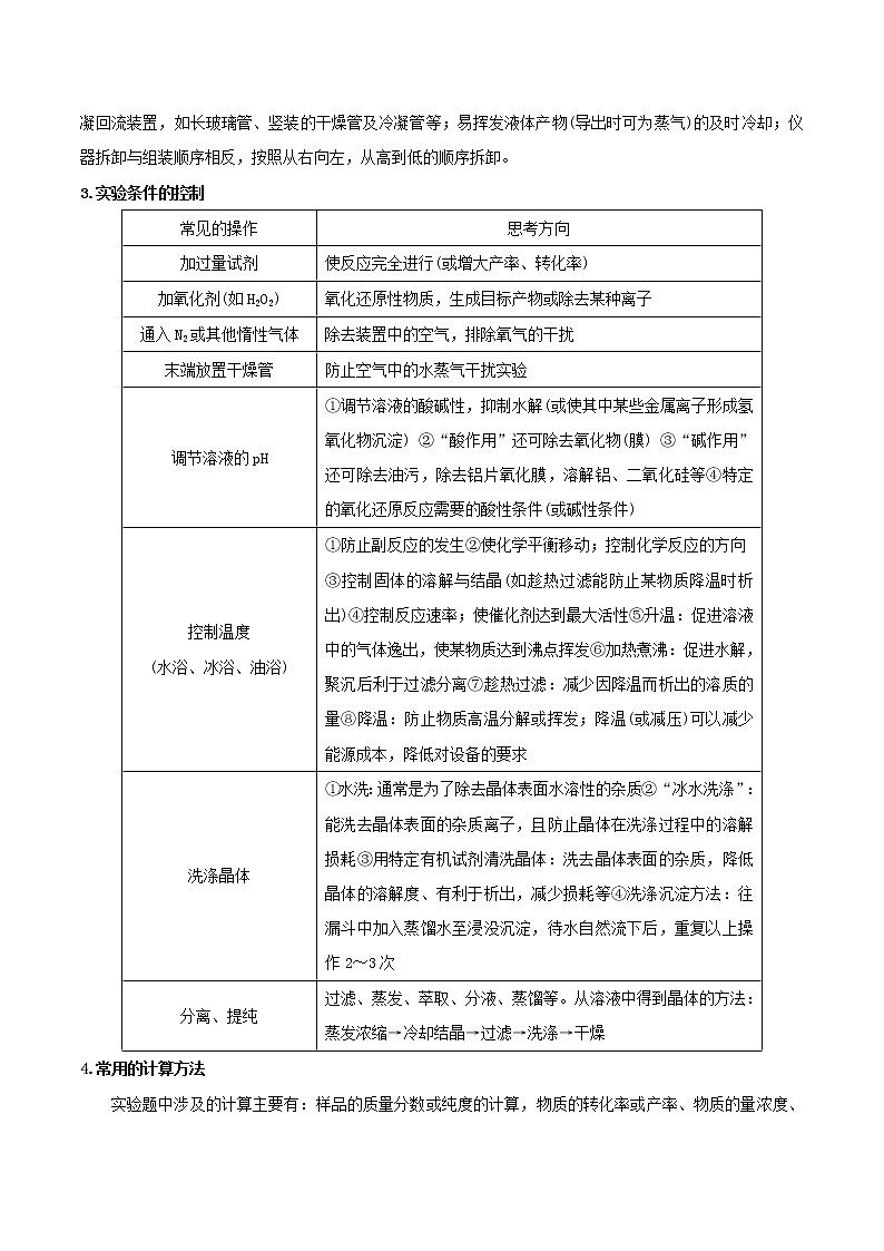 2019届二轮复习 化学实验综合题命题分析 学案（全国通用）02