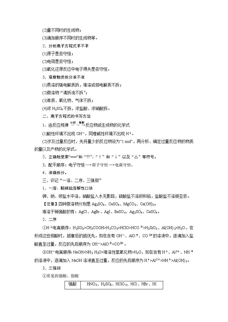 2019届二轮复习 离子反应 学案（全国通用）03