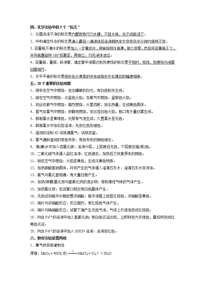 2019届二轮复习 考前增分静悟：再现化学实验常考知识及装置图 学案（全国通用）02