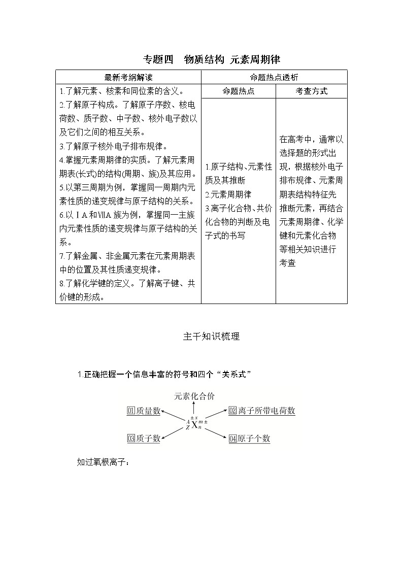 2019届二轮复习 物质结构 元素周期律 学案（全国通用） (3)01