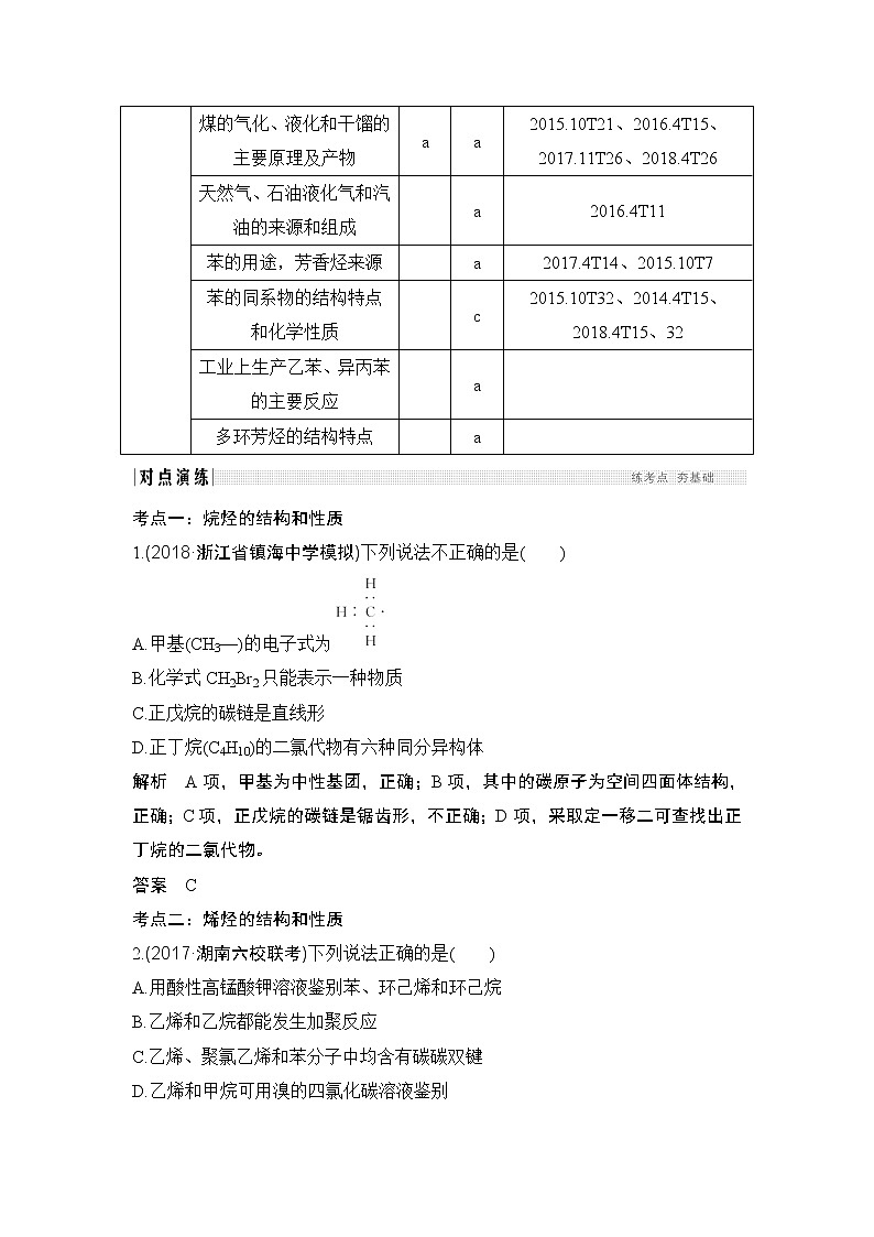 2019高考化学高分突破二轮复习专题十七常见的烃学案02