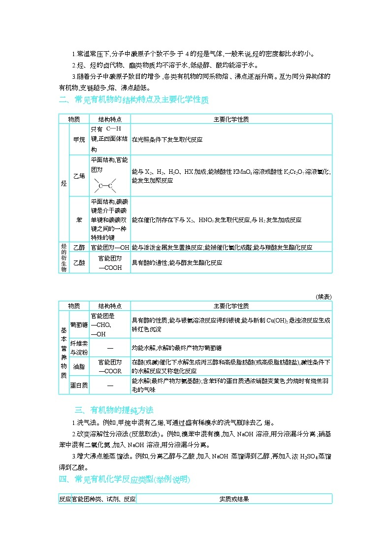 2019届二轮复习 常见有机物及其应用 学案（全国通用） (1)02