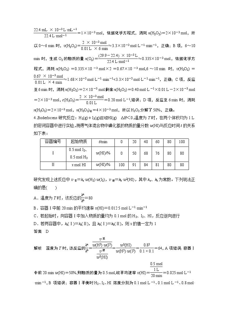 2019届二轮复习 第一篇 命题区间六 化学反应速率和化学平衡 教案03