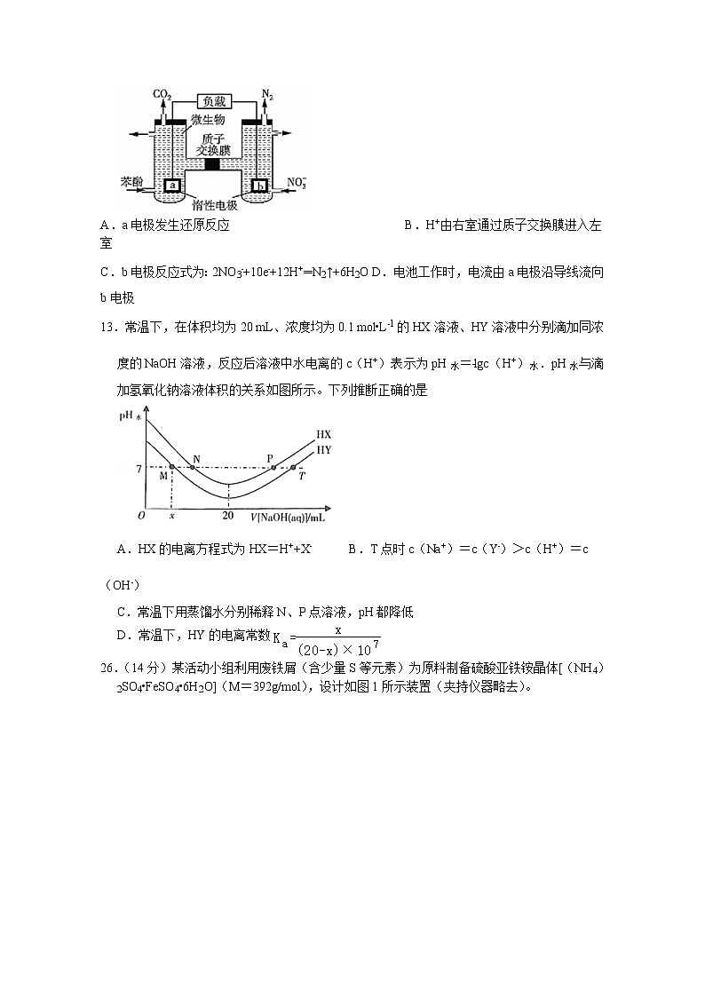 四川省宜宾市叙州区第一中学校2020届高三第一次高考适应性考试理综-化学试题02