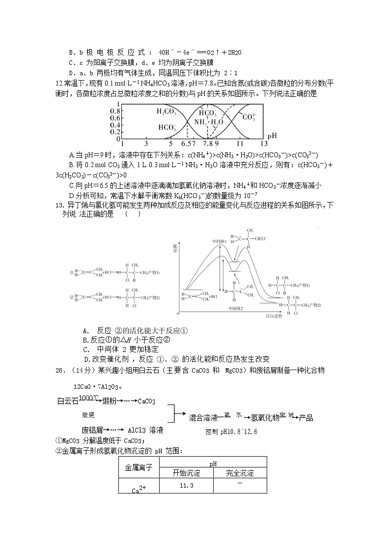 湖北省钟祥市高级中学2020届高三下学期第十次竞赛理科综合化学试题02