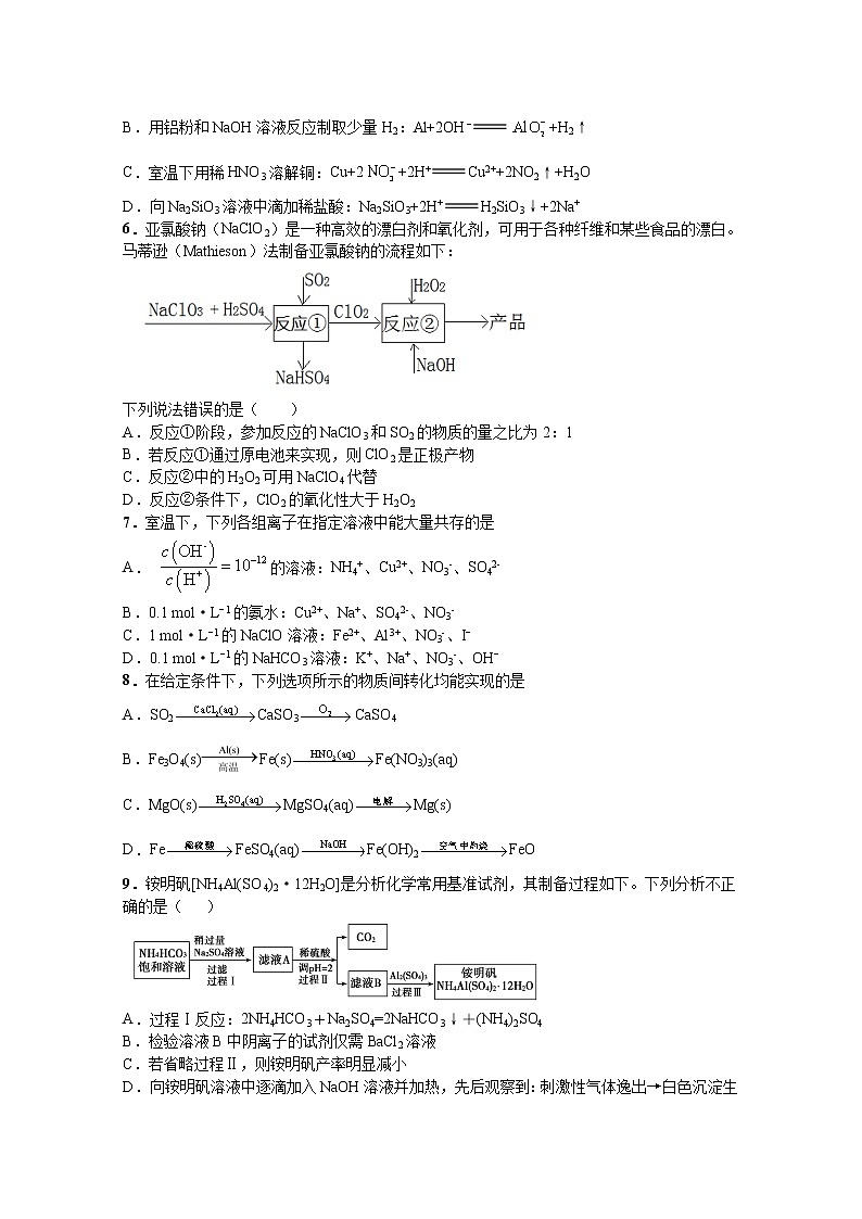 2020江苏省高考压轴卷  化学02