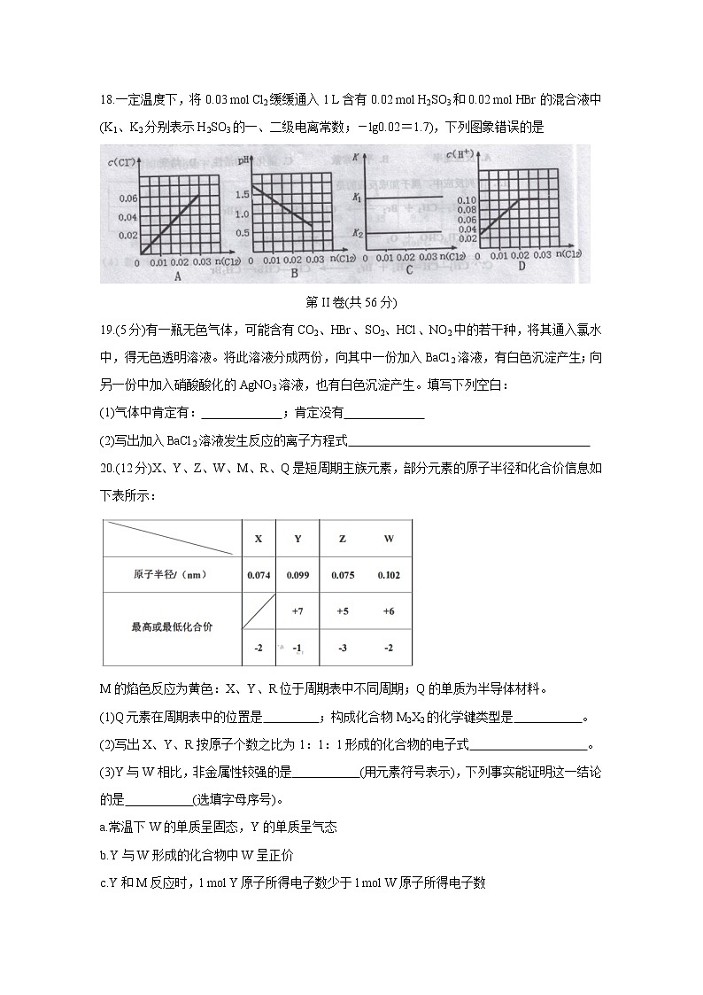 吉林省吉林市普通高中2020届高三上学期毕业班第一次调研测试 化学03