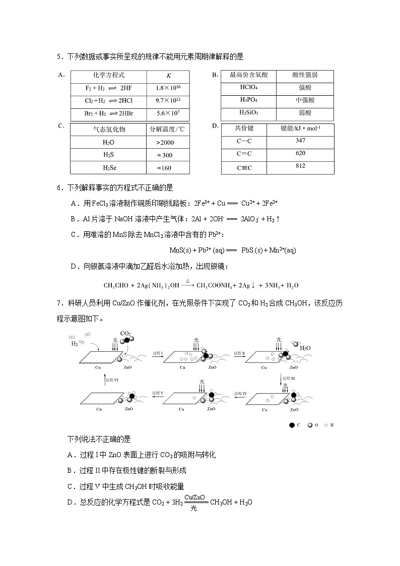北京市朝阳区2020届高三下学期二模考试化学试题第2页