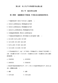 必修 第二册第五章 化工生产中的重要非金属元素实验活动5 不同价态含硫物质的转化优秀课时练习