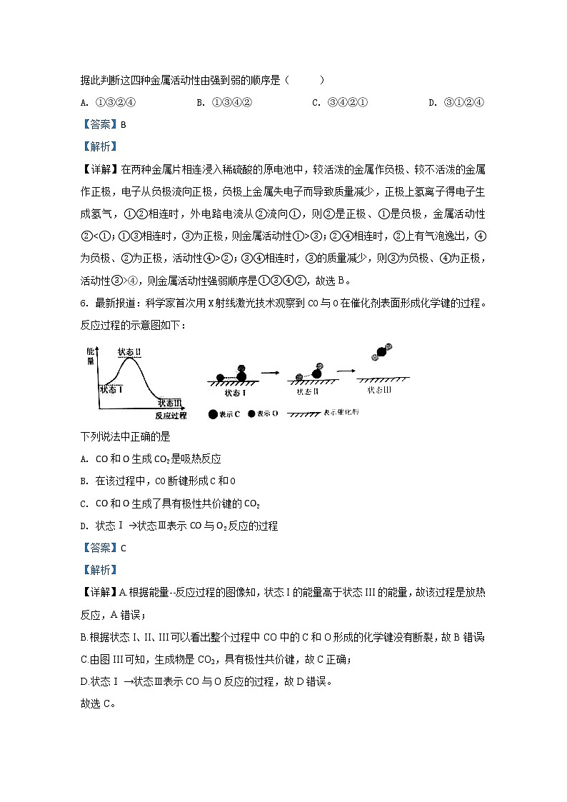 山东省济宁市汶上圣泽中学2019-2020学年高一下学期月考化学试题03